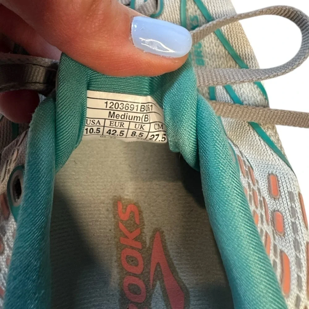 Brooks Glycerin 20 Running Shoes Womens 10.5 Gray Teal Cushioned Neutral Trainer